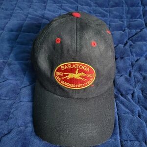 Saratoga Springs Racetrack 150 Anniversay Black Cap with Red and Yellow Patch